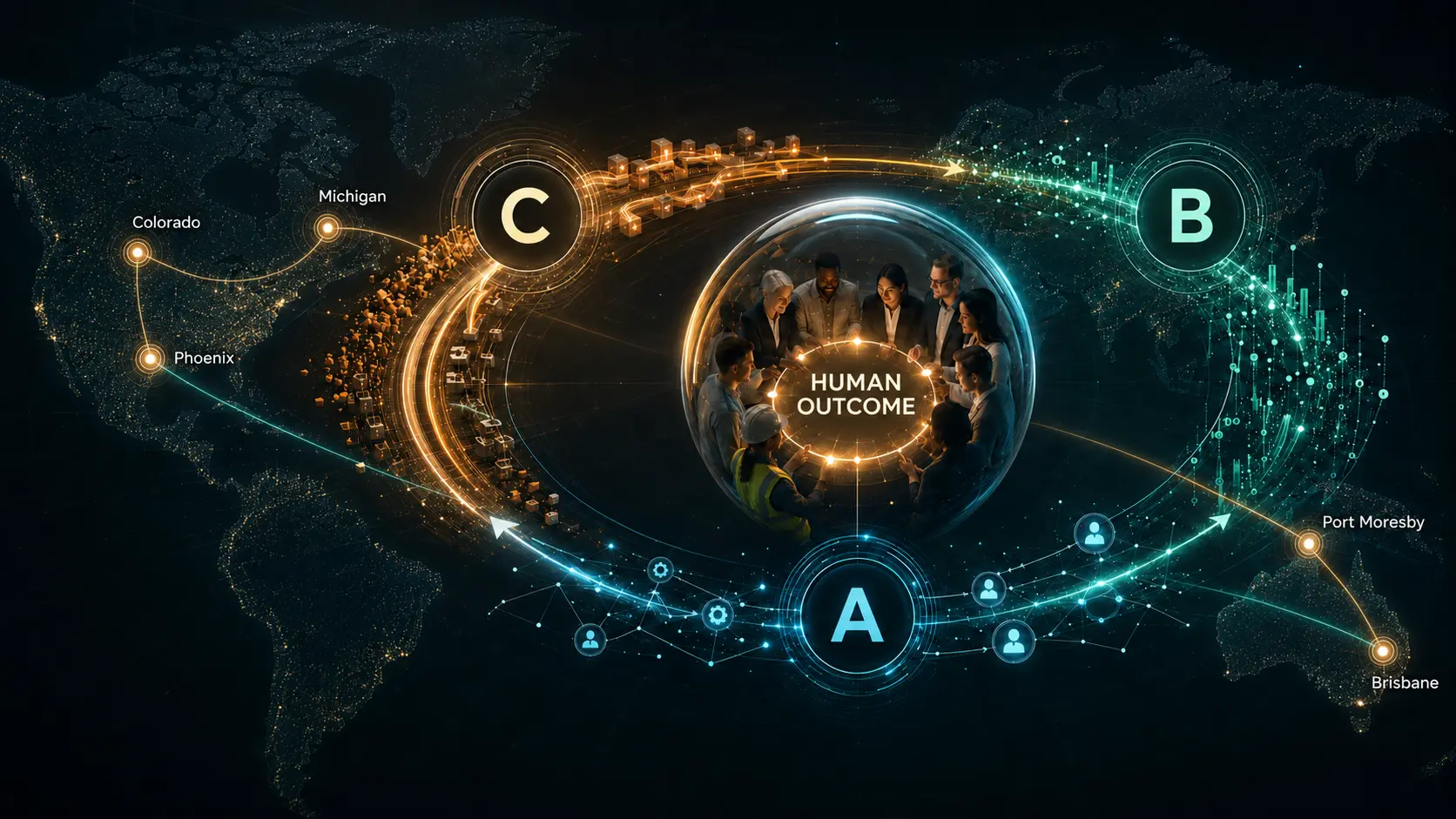 A connected Microsoft-enabled operating system with accountable people at its center