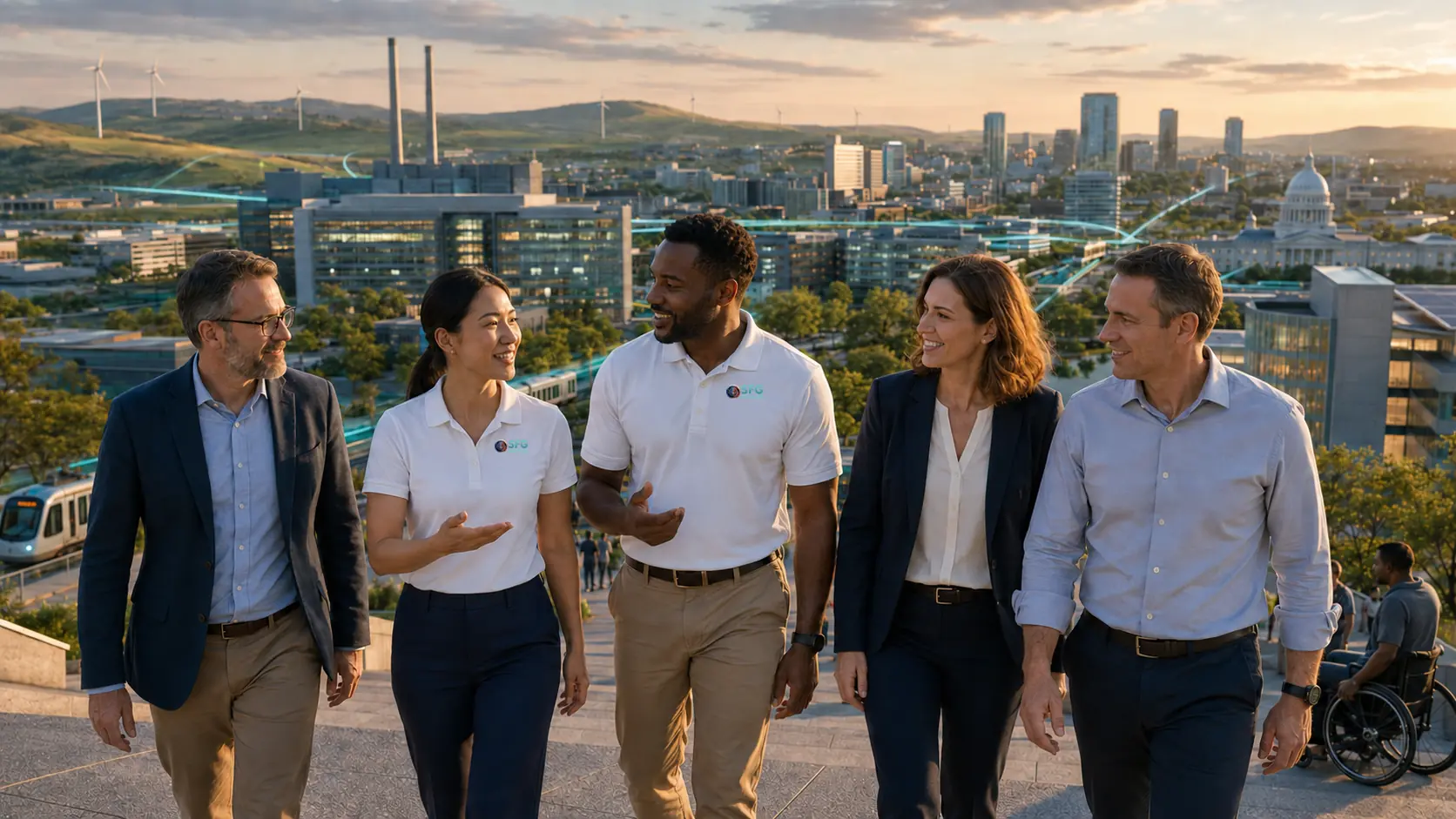 SFG facilitators walking with client leaders through a connected civic and infrastructure environment