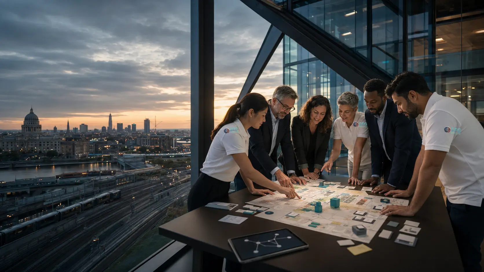 SFG facilitators and client leaders connecting operating priorities through a shared process model